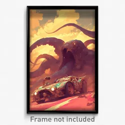 Art Poster - Gargantuan Racecar (Psychedelic Trippy Weird 11x17 Print)
