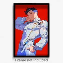 Anime Art Poster - Man Feeling Self Motivated, Voluminous White Bodysuit (Print)