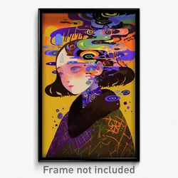 Art Poster - Girl Feeling Driven Wearing Brown Fur Trim (Print)