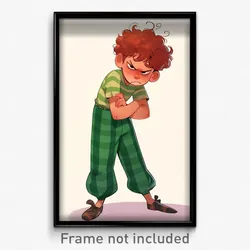 Art Poster - Boy Feeling Angry Wearing Crazy Green Pants