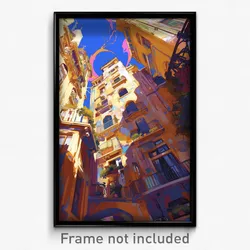 Art Poster - Thoughtful European City (Psychedelic Trippy Weird 11x17 Print)