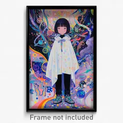 Anime Art Poster - Girl Feeling Pleased Wearing Glorious White Capelet (Print)