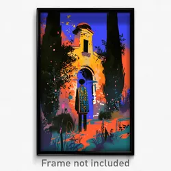 Art Poster - Mysterious Lawn (Psychedelic Trippy Weird 11x17 Print)