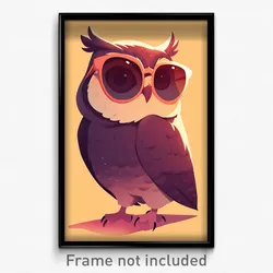 Art Poster - Owl Feeling Tolerance Wearing Trading Sunglasses