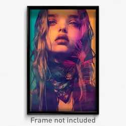 Art Poster - Girl Feeling Calm Wearing Fresh Bandana (Print)