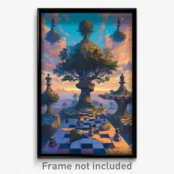 Art Poster - Impeccable Chess Board (Psychedelic Trippy Weird 11x17 Print)