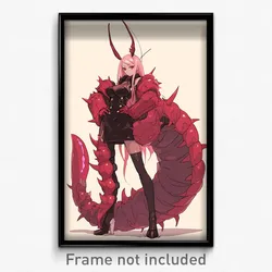 Anime Art Poster - Centipede Feeling Sullenness Wearing Old Highleg