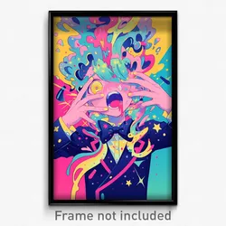 Anime Art Poster - Boy Feeling Excited Wearing Heavenly Black Bowtie (Print)