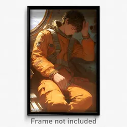 Anime Art Poster - Man Feeling Restlessness Wearing Nice Pilot Suit (Print)