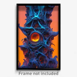 Art Poster - Concrete Column (Psychedelic Trippy Weird 11x17 Print)