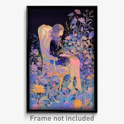 Art Poster - Flowery Seat (Psychedelic Trippy Weird 11x17 Print)