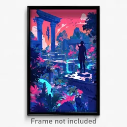 Art Poster - Exotic Ruin (Psychedelic Trippy Weird 11x17 Print)