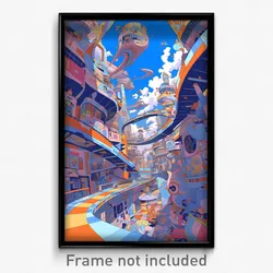 Art Poster - Curvy Quay (Psychedelic Trippy Weird 11x17 Print)