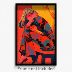 Art Poster - Girl Feeling Helpless Wearing Noisy Red (Print)