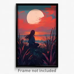 Art Poster - Ordinary Sun And Moon (Psychedelic Trippy Weird 11x17 Print)