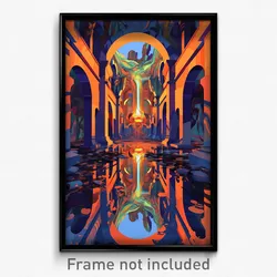Art Poster - Reflecting Catacombs (Psychedelic Trippy Weird 11x17 Print)