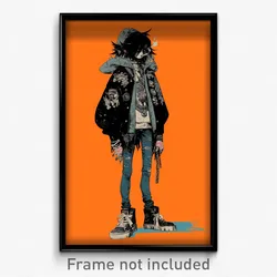 Art Poster - Boy Feeling Hatred Wearing Oddball Biker Clothes (Print)