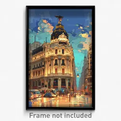 Art Poster - Aged Madrid (Psychedelic Trippy Weird 11x17 Print)