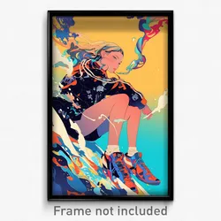 Art Poster - Girl Feeling Mad Wearing Elaborate Sports (Print)