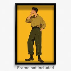 Anime Art Poster - Man Feeling Mystified Wearing Thrifty Green Pants (Print)