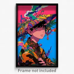 Art Poster - Boy Feeling Disgruntled Wearing Enchanted Frilled Hat (Print)