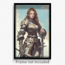 Art Poster - Girl Feeling Sentimentality, Hard To Find Plate Armor (Print)