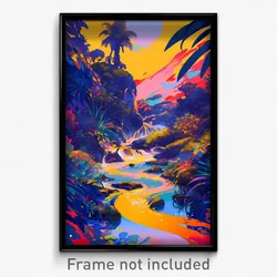 Art Poster - Vibrant Brook (Psychedelic Trippy Weird 11x17 Print)