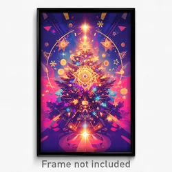 Art Poster - Kaleidoscopic Christmas (Psychedelic Trippy Weird 11x17 Print)