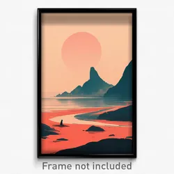 Art Poster - Simplistic Coast (Psychedelic Trippy Weird 11x17 Print)