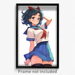 Anime Art Poster - Girl Feeling Intrigued Wearing Academic Sailor (Print)