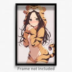 Anime Art Poster - Girl Feeling Cowardly, International Tiger Costume (Print)