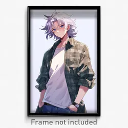 Anime Art Poster - Man Feeling Miserable Wearing Womanly Impossible Clothes