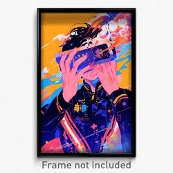 Art Poster - Boy Feeling Demoralized Wearing Posh Visor Armor (Print)