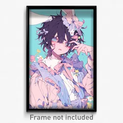 Anime Art Poster - Boy Feeling Longing Wearing Voluminous Ribbon Trim (Print)