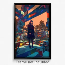 Art Poster - Quirky Lumber Yard (Psychedelic Trippy Weird 11x17 Print)