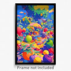 Art Poster - Fruity Wharf (Psychedelic Trippy Weird 11x17 Print)