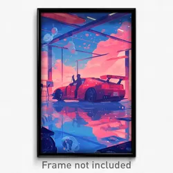 Art Poster - Smoggy Car Dealership (Psychedelic Trippy Weird 11x17 Print)