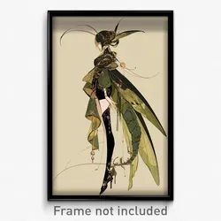 Anime Art Poster - Grasshopper Feeling Apprehension, Nonchalant Tail Ornament