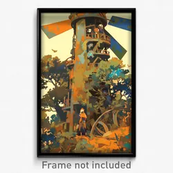 Art Poster - Big Windmill (Psychedelic Trippy Weird 11x17 Print)