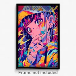 Anime Art Poster - Girl Feeling Infatuation Wearing Silver Hat Ribbon (Print)