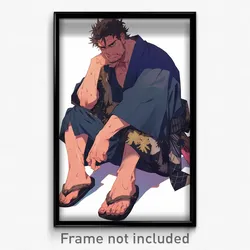 Anime Art Poster - Man Feeling Grumpiness, Whimsical Toeless Footwear (Print)