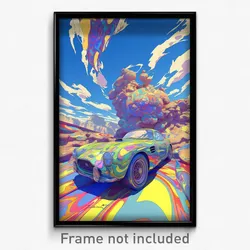 Art Poster - Wavy Car Dealership (Psychedelic Trippy Weird 11x17 Print)