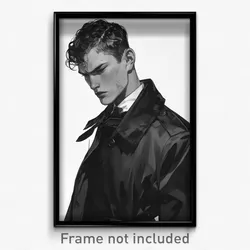 Art Poster - Man Feeling Strong Wearing Glamorous Jacket Pull (Print)