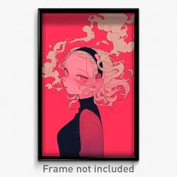 Anime Art Poster - Girl Feeling Self Pity Wearing Acrobatic Headband (Print)