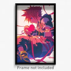 Anime Art Poster - Boy Feeling Nauseated Wearing Selfish Holding Ribbon