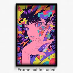 Anime Art Poster - Woman Feeling Mixed Up Wearing Oddball Tress Ribbon (Print)