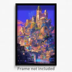 Art Poster - Gracious German City (Psychedelic Trippy Weird 11x17 Print)