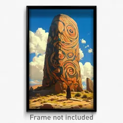 Art Poster - Coarse Petroglyphs (Psychedelic Trippy Weird 11x17 Print)