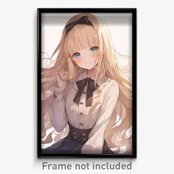 Anime Art Poster - Girl Feeling Kind Wearing Scientific Tress Ribbon (Print)
