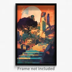 Art Poster - Familiar Grave (Psychedelic Trippy Weird 11x17 Print)